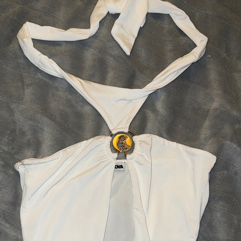 White Halter One-Piece - Picture 3 of 3